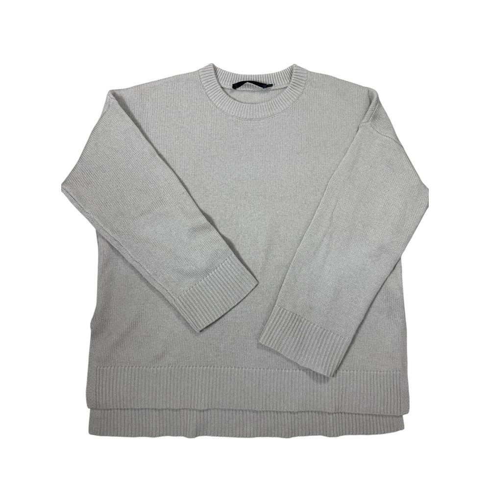 Jenni Kayne Sweater Womens Medium Gray 100% Cashmere Crewneck‎ Top 37-7356-B21